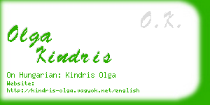 olga kindris business card